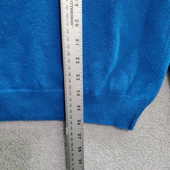 VINTAGE Carroll & Company Men Sweater Small Blue 100% Lambswool Munrospun READ - Picture 4 of 7